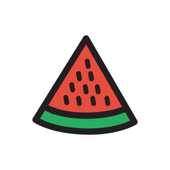 watermelon icon in flat style isolated vector illustration on white transparent background