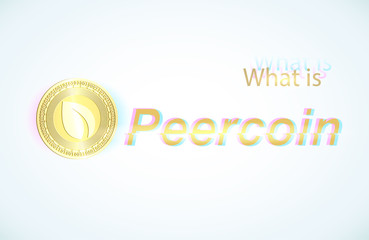 Realistic gold coin peercoin