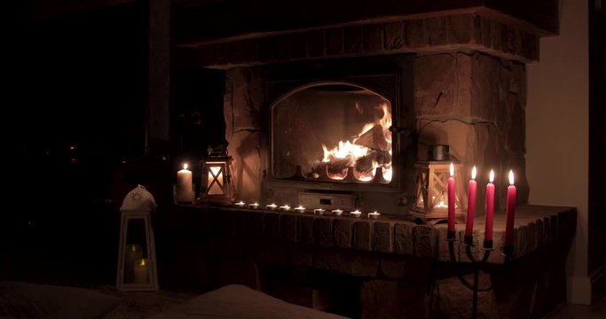 Romantic fireplace background
