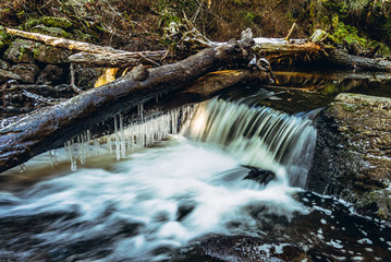 Ray of light in the waterfall