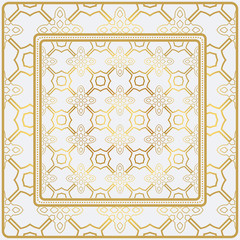 Geometric Pattern With Hand-Drawing Ornament. Illustration. Design For Prints, Textile, Decor, Fabric. Super Vector Pattern. Gold color