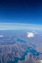 aerial view of mountains & lakes South Island New Zealand