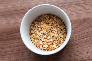Granola is prepared for a breakfast