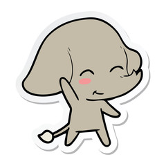 sticker of a cute cartoon elephant