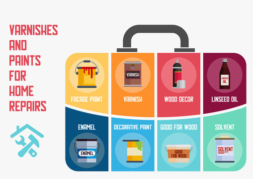 Vanishes and Paints for Home Repairs Vector Banner