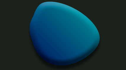 Turquoise abstract 3d oval on the black background