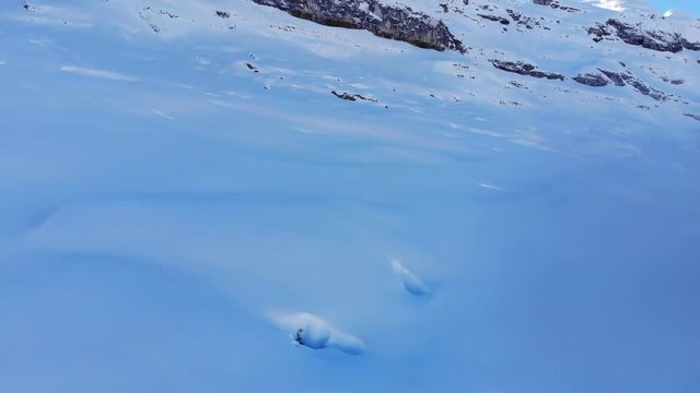 AERIAL: Snow Mountains Swiss Alps 4K