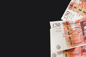 Fifty pound sterling banknotes
