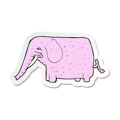 sticker of a cartoon funny elephant