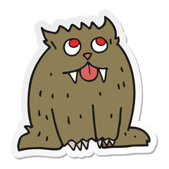 sticker of a cartoon beast