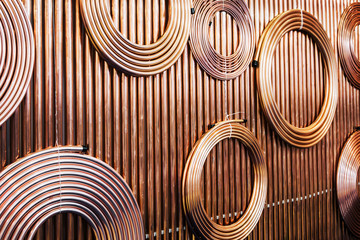 copper pipes of different diameter and sizes for carrying