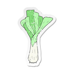 retro distressed sticker of a cartoon leek