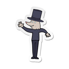 sticker of a cartoon waving werewolf