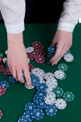 Diverse adults gambling shoot