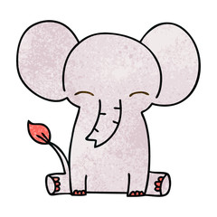 quirky hand drawn cartoon elephant