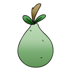 quirky gradient shaded cartoon pear