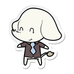 sticker of a cute cartoon elephant boss