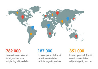 Fototapeta premium World map infographic design. Vector illustration.