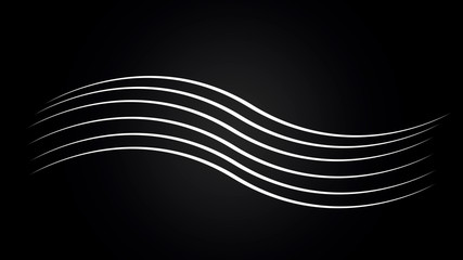 Abstract white 3d lines on the black background