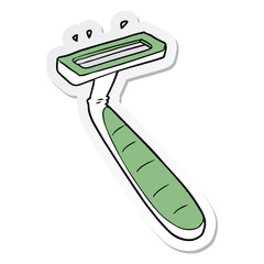 sticker of a cartoon disposable razor