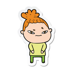 Obraz premium sticker of a cartoon woman