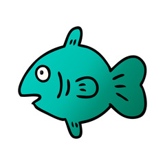 gradient cartoon doodle of a marine fish