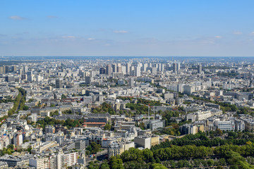Fototapeta premium Aerial View of Paris Skyline in Summer