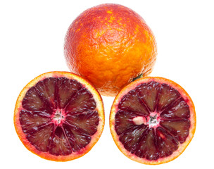 mixed fruit pomegranate orange on white background