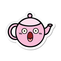 sticker of a cute cartoon teapot