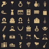 Birthday icons set. Simple style of 36 birthday vector icons for web for any design