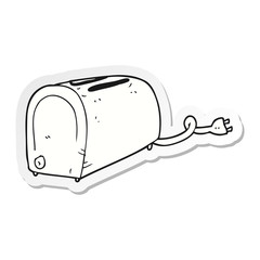 sticker of a cartoon toaster