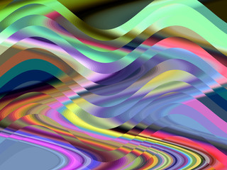 Bright vivid colors, sparkling green violet blue yellow graphics, abstract background