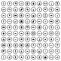 100 tourism icons set in simple style for any design vector illustration