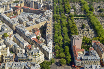 Aerial View of Residential Buildings Rooftops in Paris