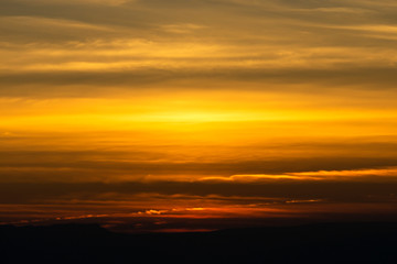 Fototapeta na wymiar Golden sky before sunrise