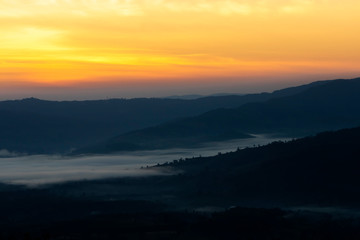 The mountain view in the morning.