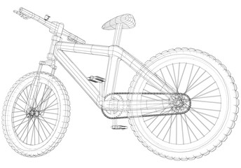 Bicycle. Vector wireframe concept. Tracing illustration of 3d. EPS 10 vector format.