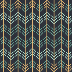 Vector Chevron Woodland Fun Seamless Pattern Background.