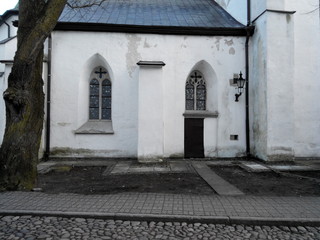 Old town of Tallinn, old narrow streets and ancient buildings. Medieval architecture of Tallinn old town, Estonia