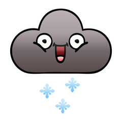 gradient shaded cartoon storm snow cloud