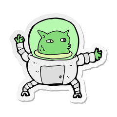 sticker of a cartoon alien