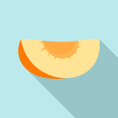 Piece of apricot icon. Flat illustration of piece of apricot vector icon for web design