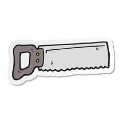 sticker of a cartoon saw