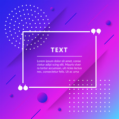 Quote box isolated on trendy geometric background. Vector illustration.