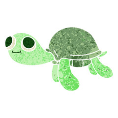 quirky retro illustration style cartoon turtle