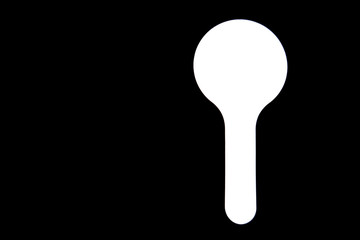 Fototapeta premium White nameplate isolated on the black on the right