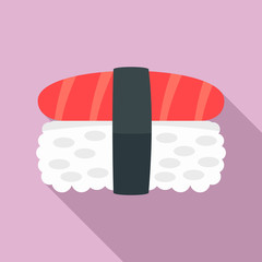 Tuna meat rice sushi icon. Flat illustration of tuna meat rice sushi vector icon for web design
