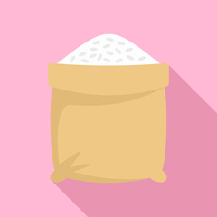 Open rice sack icon. Flat illustration of open rice sack vector icon for web design