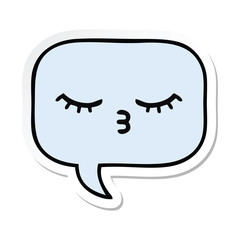 sticker of a cute cartoon speech bubble