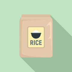 Market rice pack icon. Flat illustration of market rice pack vector icon for web design